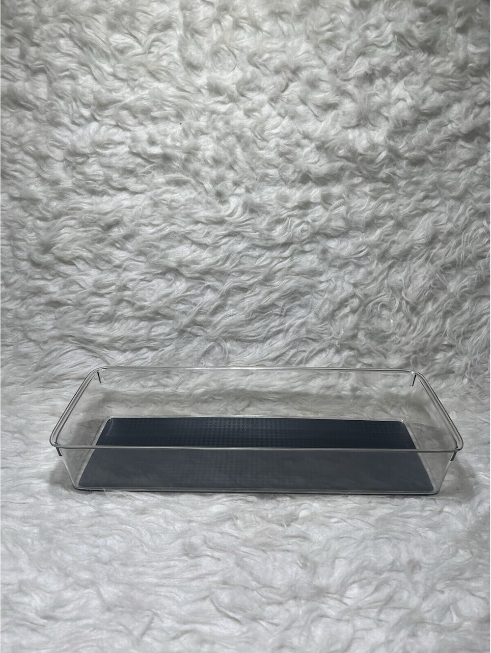 6-inch by 15-inch clear plastic drawer organizer tray